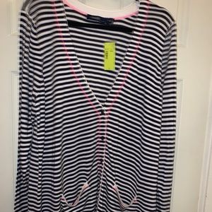 White and black stripped eloquii cardigan